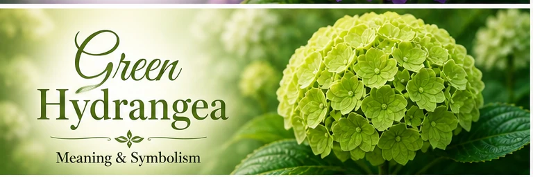 Beautiful green hydrangea blossoms representing balance, calmness, harmony and inner stability