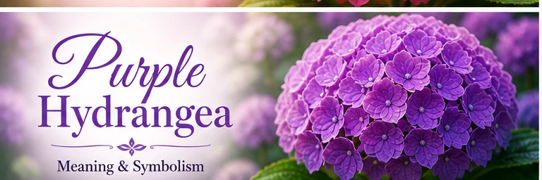 Beautiful purple hydrangea blossoms representing creativity, intuition, mystery, and emotional depth